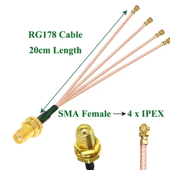 Razširitev Nagovoriti Skakalec Podaljšek kabel razdelilnik RG178 IPEX da SMA UFL/ u.FL/ IPX/IPEX,RF Nagovoriti Adapter za Montažo Podaljšek Kabel