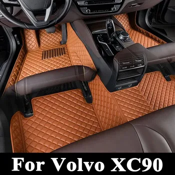 Avto predpražnike Za Volvo XC90 MK2 7 Sedež 2015~2022 Usnje Mat Nastavite Preprogo Auto Notranje Dele Preprogo Nepremočljiva Pad Avto Dodatki