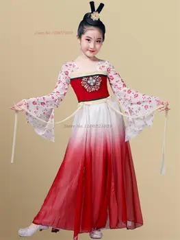 2024 tradicionalne trgatve otrok hanfu obleko nacionalni cvet vezenje obleko kitajske pravljice stopnji uspešnosti ples kostum