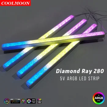 Coolmoon Diamond Slog RGB LED Trak Svetlobe PC Računalnik Primeru 5V 3Pin ARGB Luči LED Trakovi Mainboard Vzdušje Svetilke Pribor
