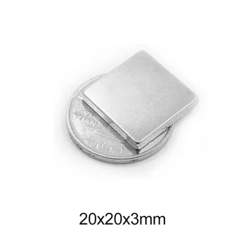 2~50pcs 20x20x3 mm Quadrate Trajni Magneti Debeline 3 Neodymium Magnetom N35 20x20x3mm Močno Magnetno Magneti 20*20*3 mm