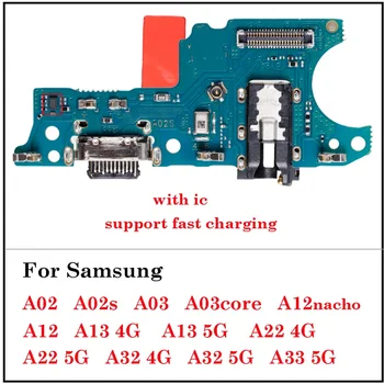 Za Samsung A02 A02S A03 jedro A12 Nacho A13 A22 A32 A33 A53 4G 5G Polnilnik USB Port Priključek Dock Priključek za Polnjenje Odbor Flex Kabel