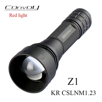Konvoj Z1 KR CSLNM1.23 Led Zoomable Red Light Svetilka Visoke Moči Svetilka Ročna Bliskavica Zoom Lučka 21700 Luč Ribolov