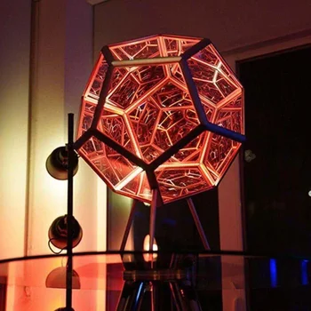 3D Art Kul Neskončno Dodecahedron Božično Vzdušje Lučka LED Nočna Lučka za Domače pisarne Dekoracijo Otroke Darila