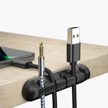 Kabel Organizator Silikona, Podpora Micro USB Tip-C Kabel Desk Organizator, Nosilec za Miške, Tipkovnice, Slušalke, Kabel Organizator