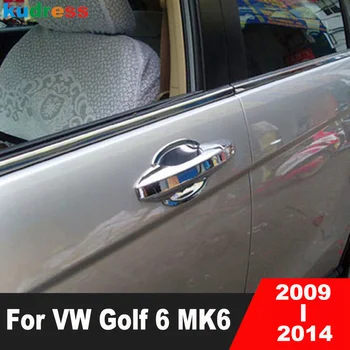 Vrata Ročaj Kritje Trim Za Volkswagen VW Golf 6 MK6 2009-2014 Chrome Avto Strani kljuke Skledo Zajema Modeliranje Skp Dodatki