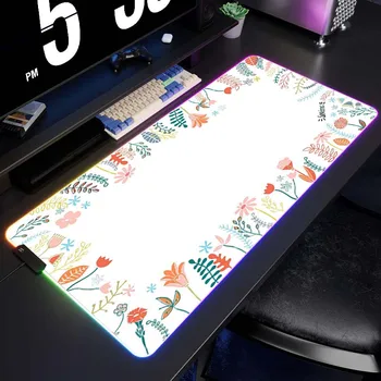 RGB Cvet Podaljšana Mouse Pad Hitrost igre na Srečo Mousepad Naravne Gume, ki je Igralec z Miško Mat XXL Osvetljen Namiznih računalnikov Za Računalniško Mizo Mat