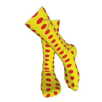 Klasična Rdeča In Yellow Polka Dot Vzorcem Odraslih Nogavice absorbcijo Vlage, ki je Primerna Za Šport Stegno Visoke Nogavice Vseh Letnih časih