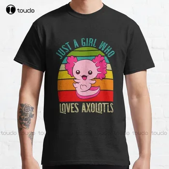 Le Dekle, Ki Ljubi Axolotls Klasičnih T-Shirt Majice Moške Tee T Srajce Digitalni Tisk Harajuku Ulične Xs-5Xl Risanka Tee