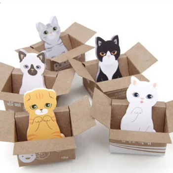 30Sheets Kawaii Kitty Memo Blazine Ustvarjalne Zložljiva Majhni Kartonski Škatli Lepljive Opombe N-Krat Papir, Nalepke za Otroke Darilo