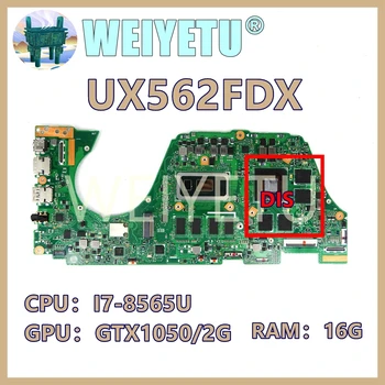 UX562FDX i7-8565U PROCESOR, 16 GB-RAM GTX1050-V2G Mainboard Za ASUS Q536FDX Q536FD Q536F UX562FDX UX562F UX562FD Prenosni računalnik z Matično ploščo
