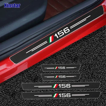 4Pcs Ogljikovih Vlaken Avtomobilska Vrata, Nalepke Za Alfa Romeo 156 Auto Dodatki