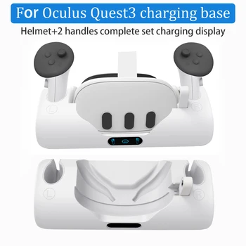 ZA Oculus Quest3 polnjenje baze z osvetlitev zaslona VR čelado in ročice controler polnilec za Meta Quest3 ročico polnjenja dock