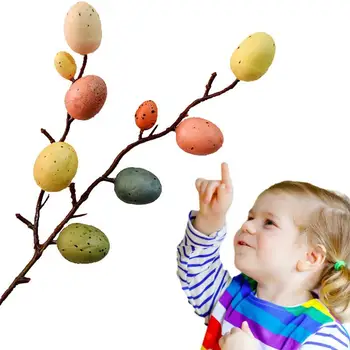 Velikonočna Jajca Okrasne Trte Velikonočni Cvet Izbor Z Prilepite Velikonočna Jajca Barvita Pomlad Spreji Umetno Velikonočni Stebla Za Dekor